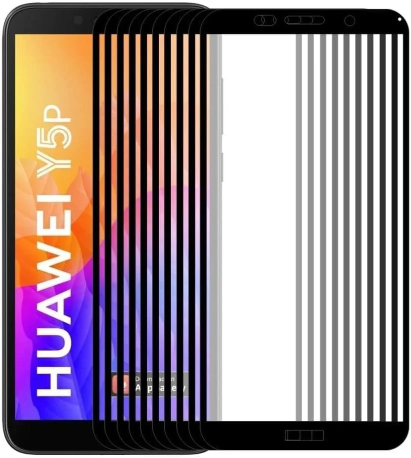 محافظ صفحه نمایش گوشی هوشمند CHENCHUAN برای Huawei Y5p، بسته 10 عددی، Hat-Prince، چسب کامل، 0.26 میلی متر، 9H، شیشه حرارت دیده 2.5D، فیلم پوشش کامل، فیلم شیشه ای حرارت دیده