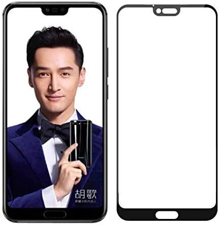 محافظ صفحه نمایش شیشه ای حرارت دیده خمیده سه بعدی با پوشش کامل هواوی Honor 10 به همراه قاب مشکی از Muzz