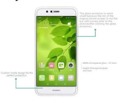 FHNLKFS 2 عدد شیشه محافظ صفحه نمایش شیشه ای حرارت دیده برای Huawei Nova 2 Plus، فیلم ضد خش گوشی برای Huawei Nova 2 Plus