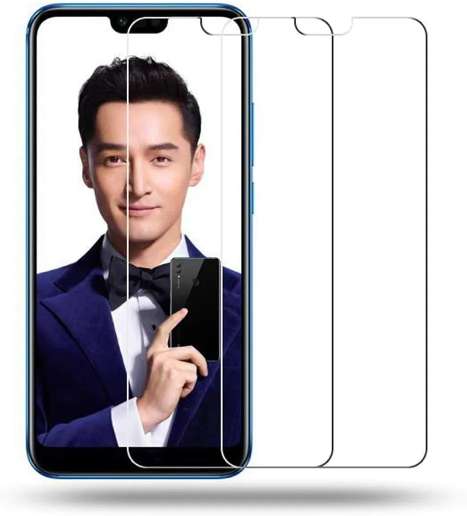 محافظ صفحه نمایش هواوی Honor 8X، فیلم شیشه ای حرارت دیده ممتاز با سختی 9H، بسته 2 عددی