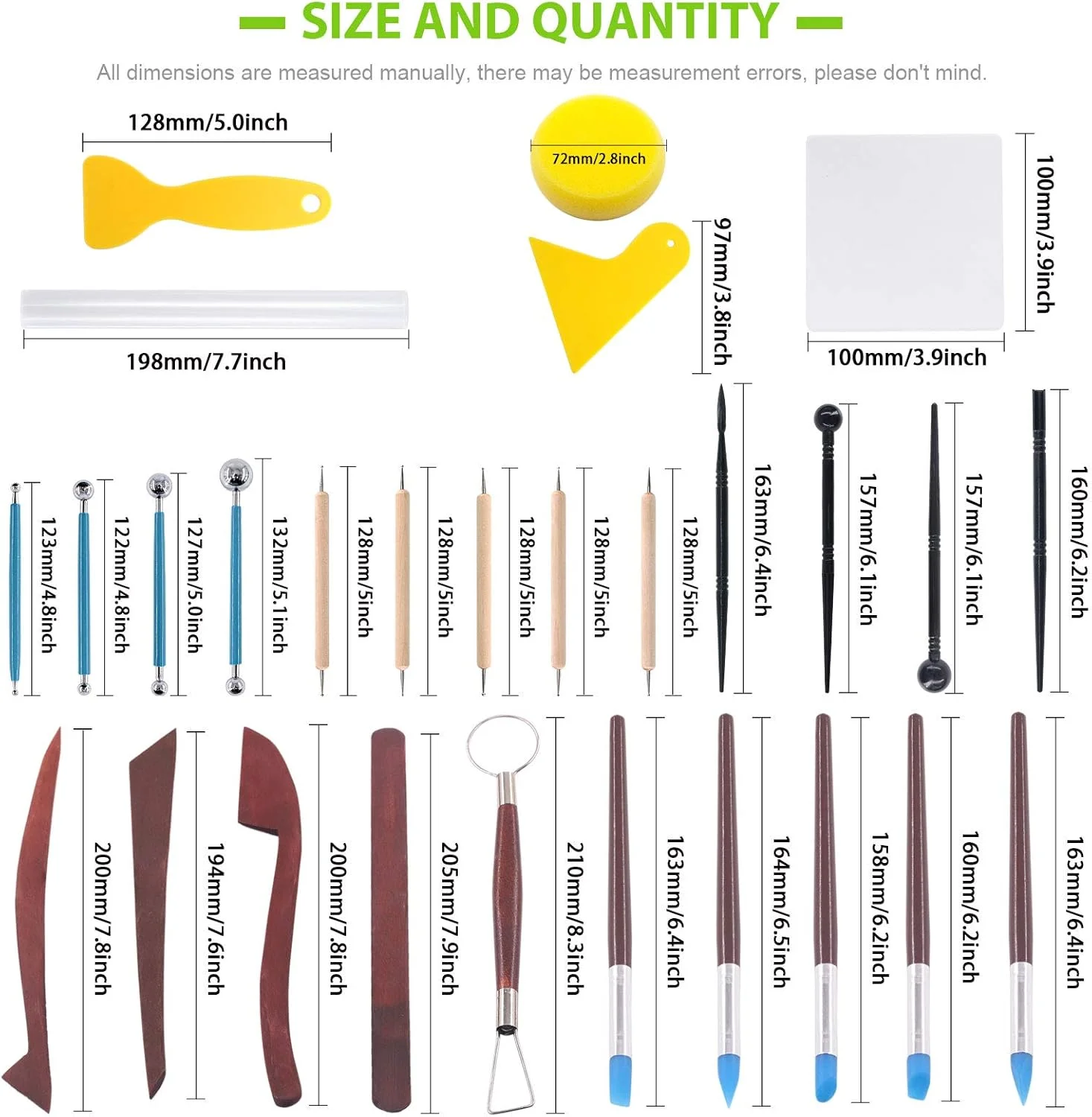 مجموعه 29 عددی ابزار مجسمه سازی سفالی سرامیکی Keadic، ابزار حکاکی صابون برای شکل دادن به گل ها/ برجسته سازی خشک کاغذ/ تزئین فوندانت کیک/ طراحی ناخن/ کاردستی خاک رس سفالی