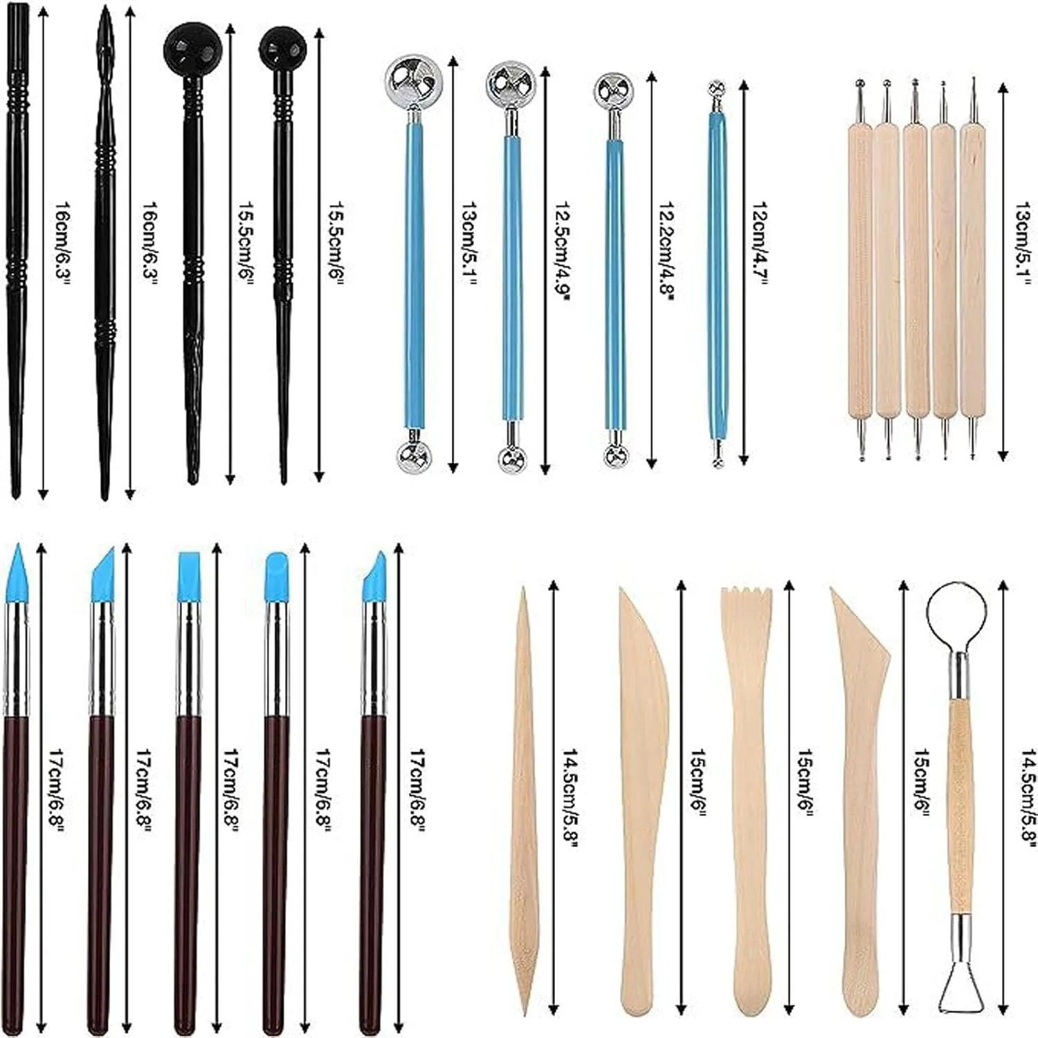 مجموعه ابزار سفالگری پلیمری Tazweeq، کیت ابزار سفالگری، مجموعه ابزار مجسمه سازی با قلم و کیت پتروگلیف، مجموعه ابزار سفالگری و مجسمه سازی برای مبتدیان، 24 قطعه مجموعه ابزار سفالگری پلیمری Tazweeq، کیت ابزار سفالگری، مجموعه ابزار مجسمه سازی با قلم و کیت پتروگلیف، مجموعه ابزار سفالگری و مجسمه سازی برای مبتدیان، 24 قطعه