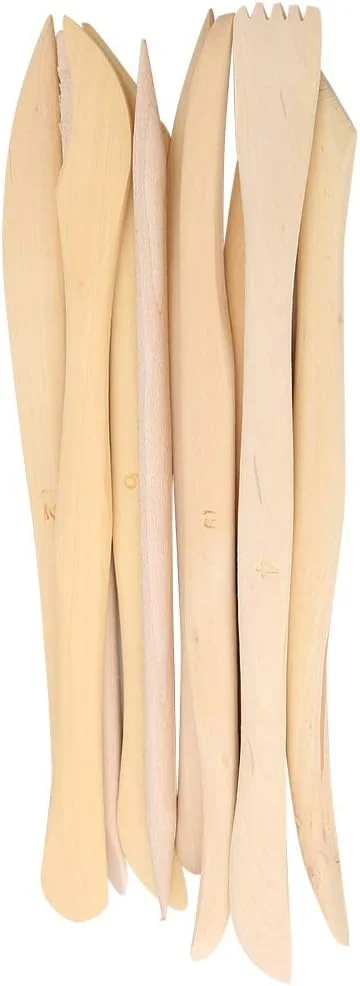 مجموعه 10 عددی ابزار حکاکی و مدل سازی خاک رس چوبی Miokycl، ابزار مجسمه سازی سرامیکی DIY