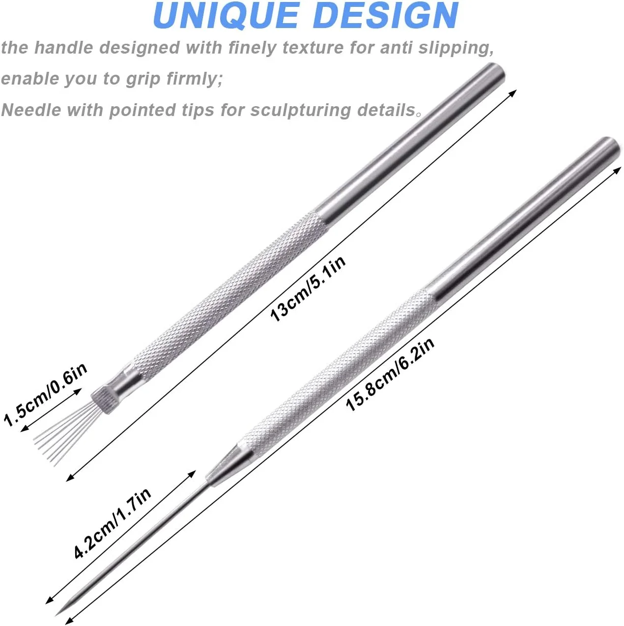 3 سایز دنده های رسی لاستیکی سفالگری + 3 عدد کاتر خراشنده قالب گیری سفالگری مجسمه سازی + 1 سوزن سرامیکی رسی + 1 ابزار جزئیات بافت سیم پر برای مجسمه سازی، بافت هنرمندان، مدل سازی سفالگر