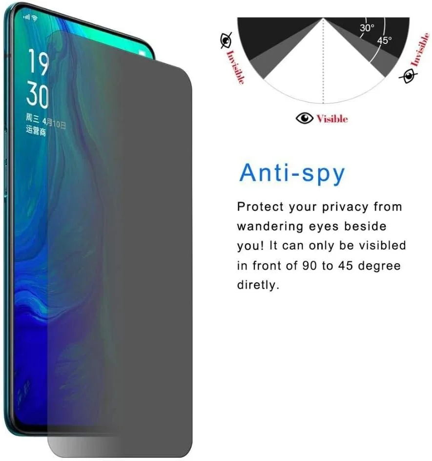 محافظ صفحه نمایش حریم خصوصی شیشه ای حرارت دیده MIBQM بسته 3 عددی برای هوآوی نوا 6 SE P40 لایت، محافظ ضد جاسوسی صفحه نمایش برای هوآوی نوا 6