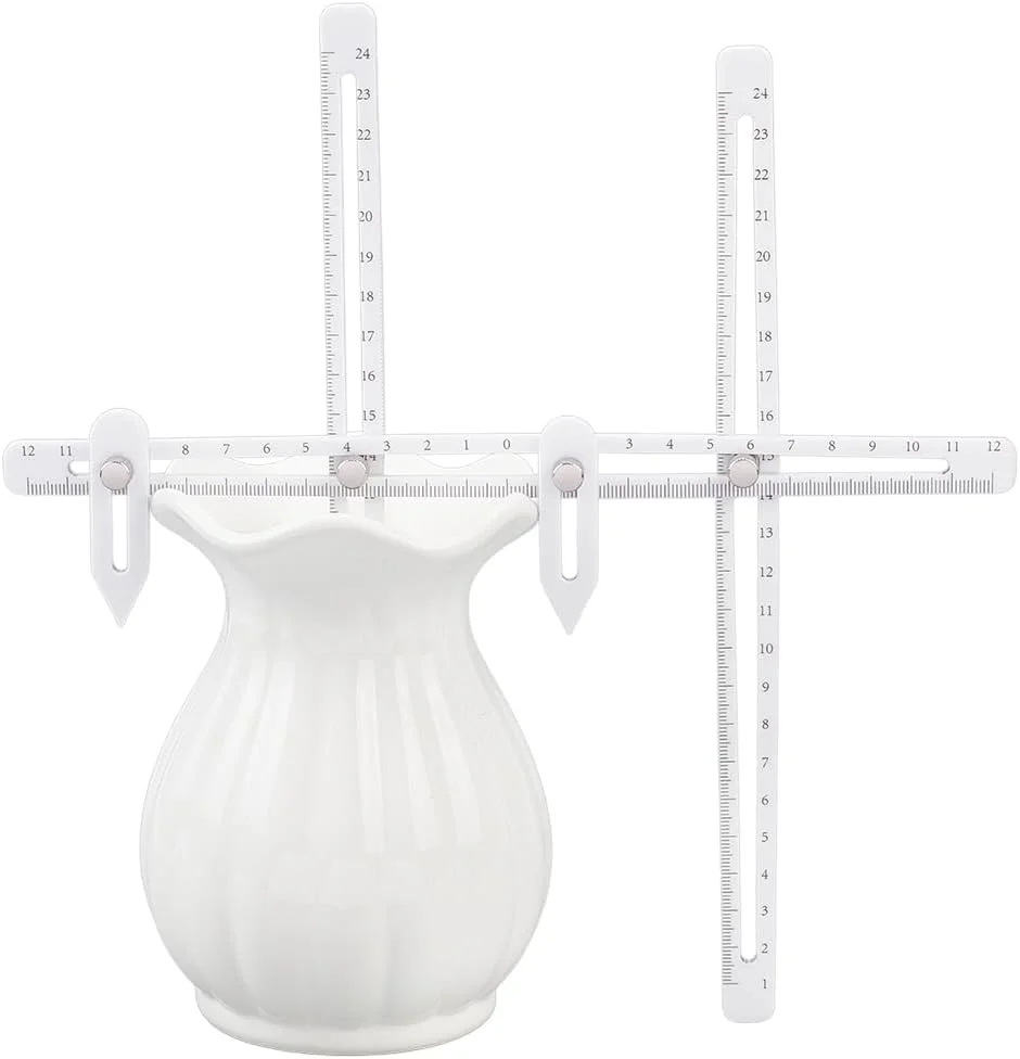 مجموعه گیج پرتاب سفال WEBEEDY برای اندازه گیری ارتفاع و عرض، مجموعه ابزارهای ترکیبی اندازه گیری سفالگری، خط کش قابل تنظیم سفالگری، ابزار اندازه گیری خاک رس