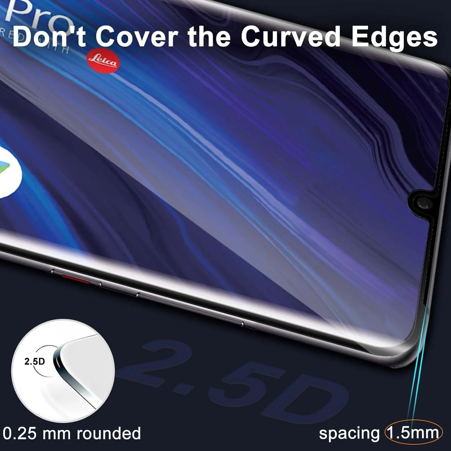 محافظ صفحه نمایش شیشه ای حرارتی GEEMEE برای Huawei P30 Pro، بسته 2 عددی محافظ صفحه نمایش با 2 محافظ دوربین، شیشه محافظ حرارتی با سختی 9H، محافظ صفحه نمایش کامل