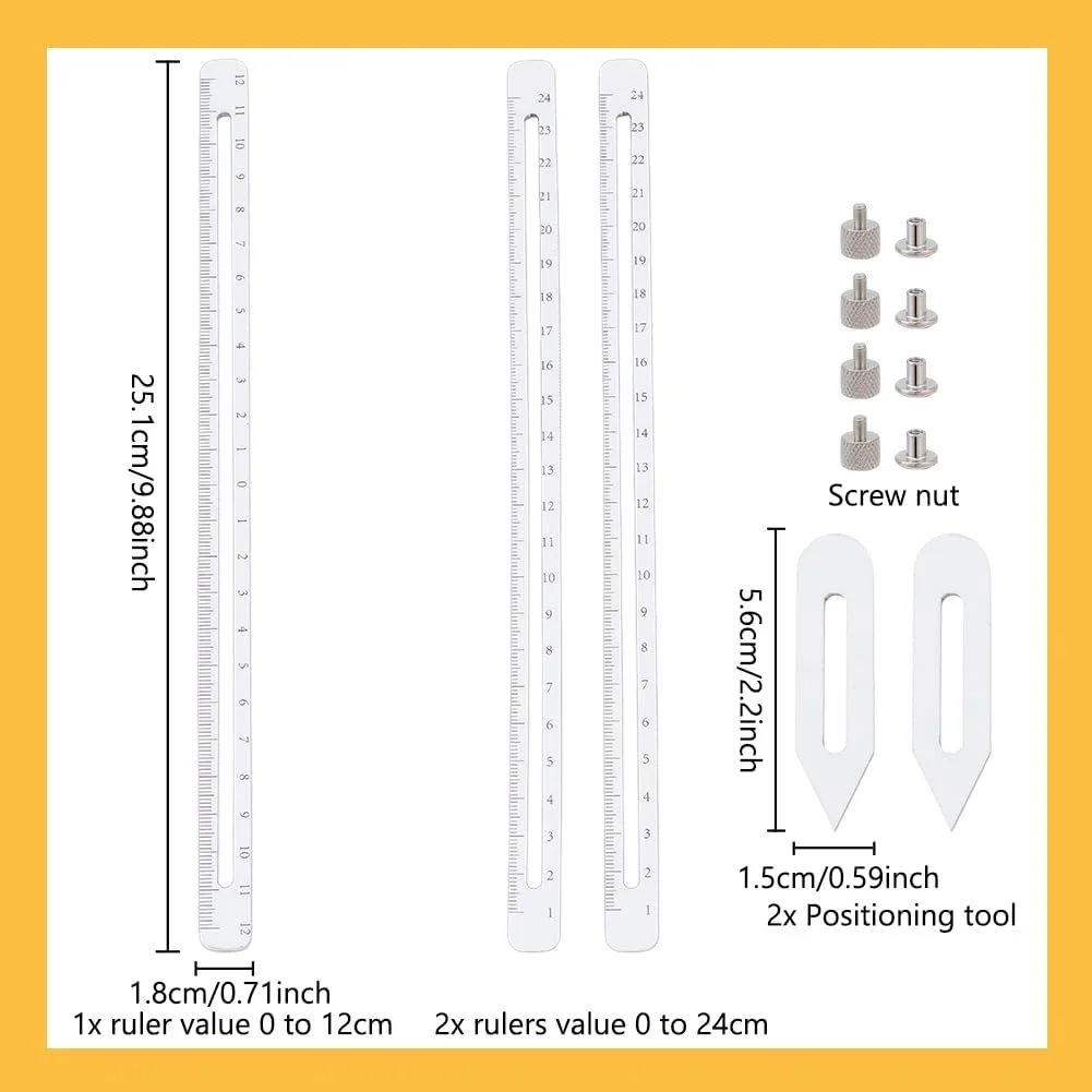 مجموعه گیج پرتاب سفال WEBEEDY برای اندازه گیری ارتفاع و عرض، مجموعه ابزارهای ترکیبی اندازه گیری سفالگری، خط کش قابل تنظیم سفالگری، ابزار اندازه گیری خاک رس