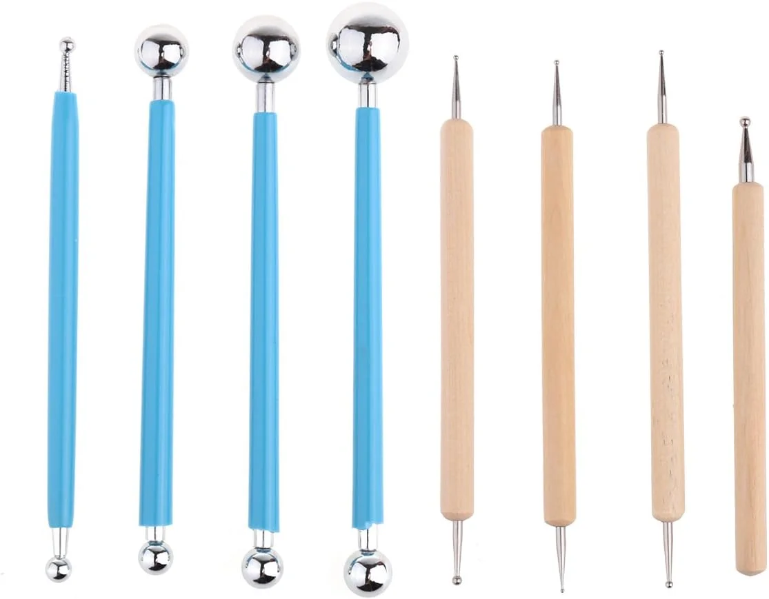 ابزار گل کاغذی Ecjiuyi، مجموعه 8 عددی ابزار نقطه گذاری استایلوس توپی برای نقاشی ماندالا روی سنگ، کاردستی، نقاشی، مناسب نوجوانان و بزرگسالان، بدون محدودیت جنسیتی، غیر تاشو