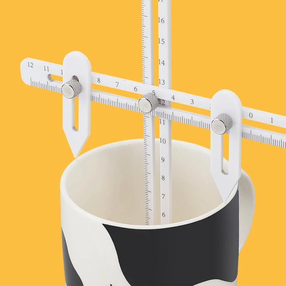 مجموعه گیج پرتاب سفال WEBEEDY برای اندازه گیری ارتفاع و عرض، مجموعه ابزارهای ترکیبی اندازه گیری سفالگری، خط کش قابل تنظیم سفالگری، ابزار اندازه گیری خاک رس