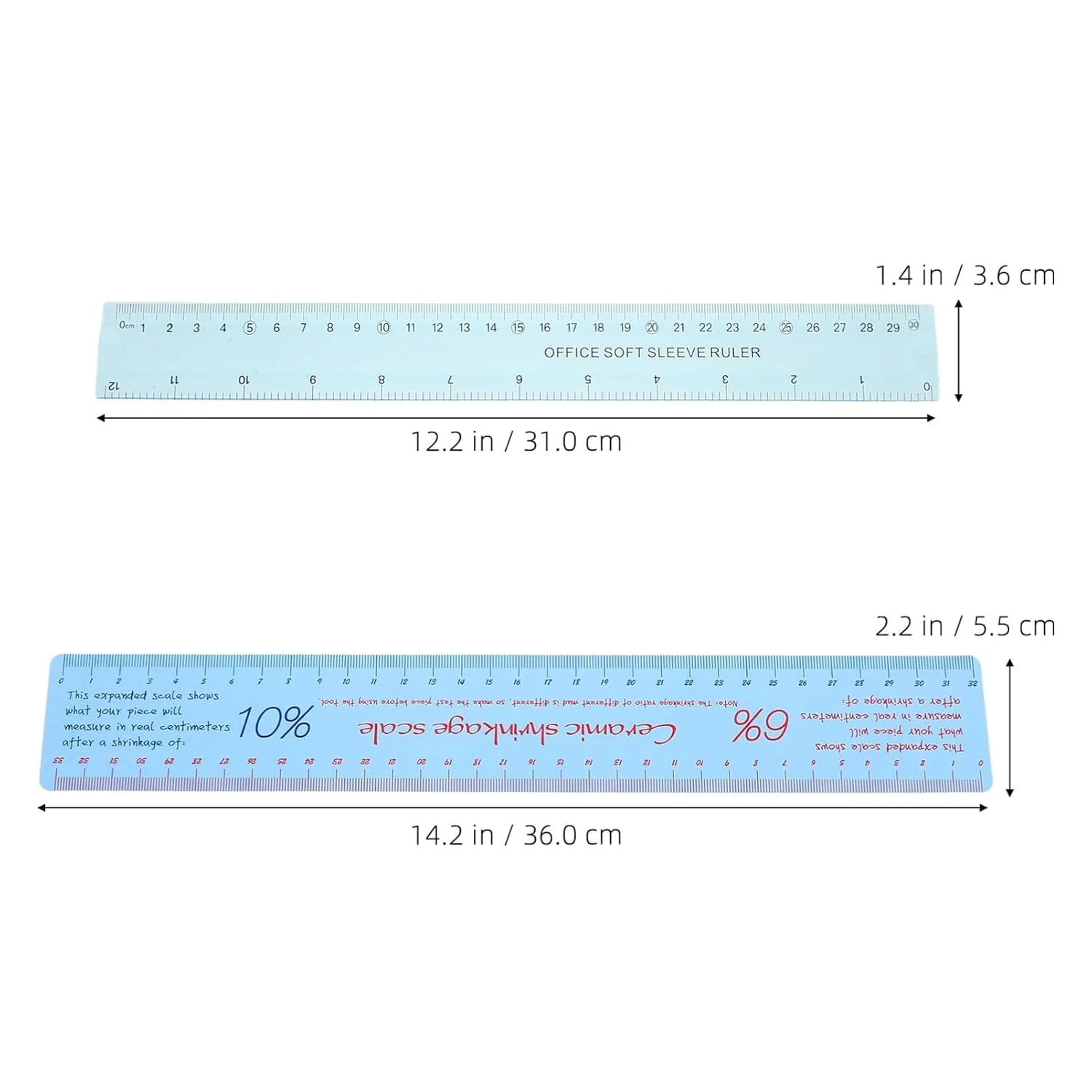 ست 2 عددی ابزار اندازه گیری مجسمه سازی سفالی SHINEOFI، خط کش سفالگری، ابزار ساخت سرامیک، ابزار اندازه گیری سفالگری برای حکاکی و شکل دادن به مجسمه های رسی