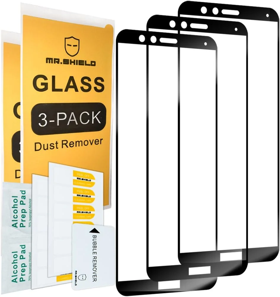 محافظ صفحه نمایش شیشه ای حرارت دیده [3 عددی] Mr.Shield برای Huawei Mate SE [شیشه حرارت دیده ژاپنی] [سختی 9H] [پوشش کامل]
