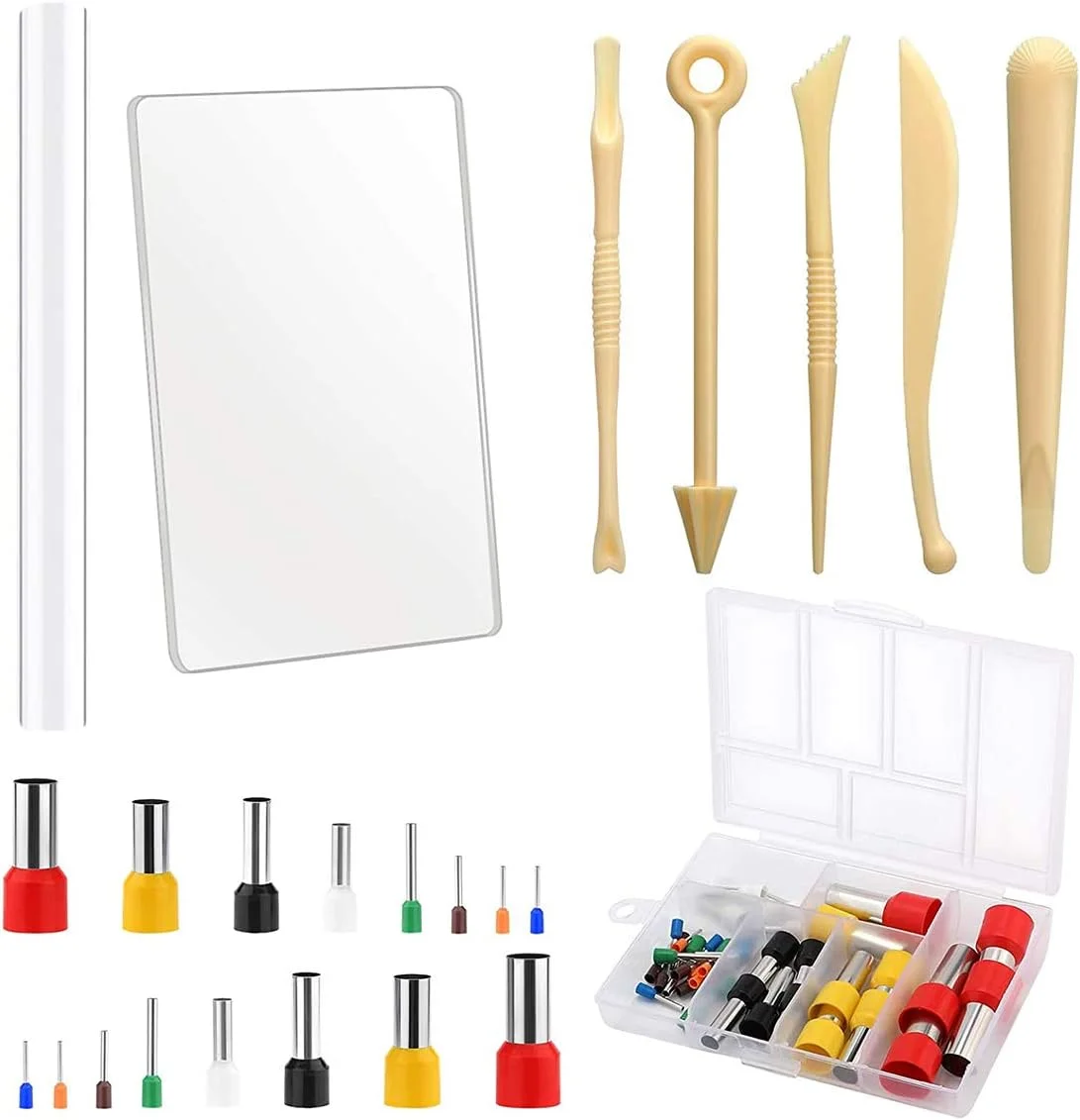 مجموعه ابزار سفال XYJPCCClay، برشگرهای گرد سفالی استیل ضد زنگ، ابزارهای حکاکی پلاستیکی، وردنه سفالی اکریلیک و ورق اکریلیک برای هنر سفال، ابزار سفالی DIY، 47 عدد