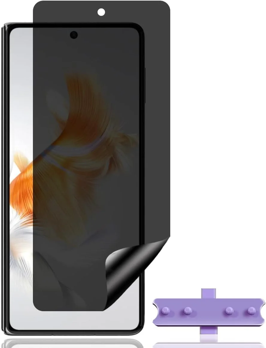 محافظ صفحه نمایش Gruattreay سازگار با Huawei Mate X3، بسته 2 عددی فیلم محافظ انعطاف پذیر TPU، ضد خش، با ابزار موقعیت یابی محافظ صفحه نمایش حریم خصوصی برای Mate X3 5G