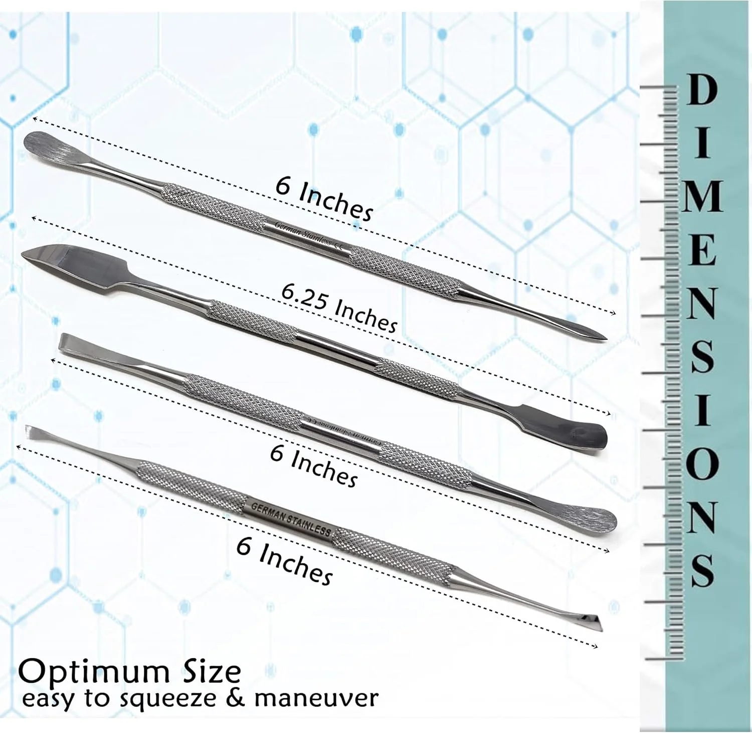 A2Z SCILAB - ست ابزار مجسمه سازی موم و خاک رس استیل ضد زنگ، ابزار حکاکی سفالگری - ابزار مدل سازی پلیمری مجسمه سازی برای خاک رس، سفالگری، آثار هنری سرامیکی و صنایع دستی تعطیلات (4 عددی)