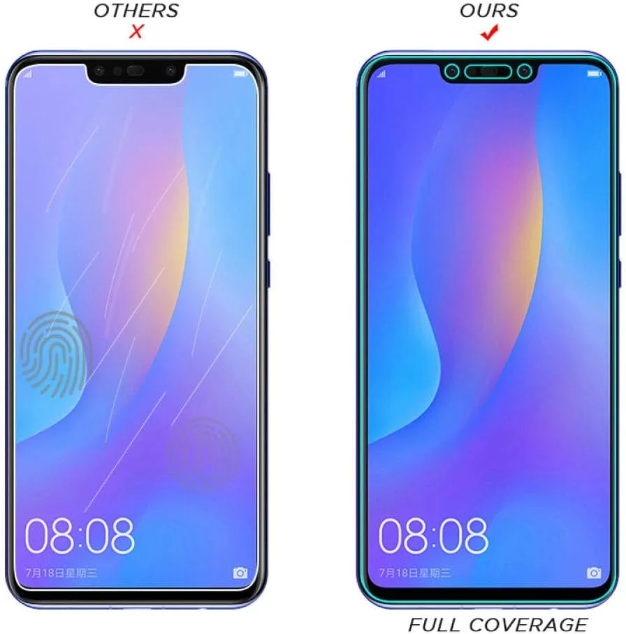 بسته 3 عددی محافظ صفحه نمایش برای Huawei Nova Nova5 5i 5T و Huawei Mate 10 20 30 Lite، فیلم شیشه ای حرارت دیده برای Huawei Mate 30