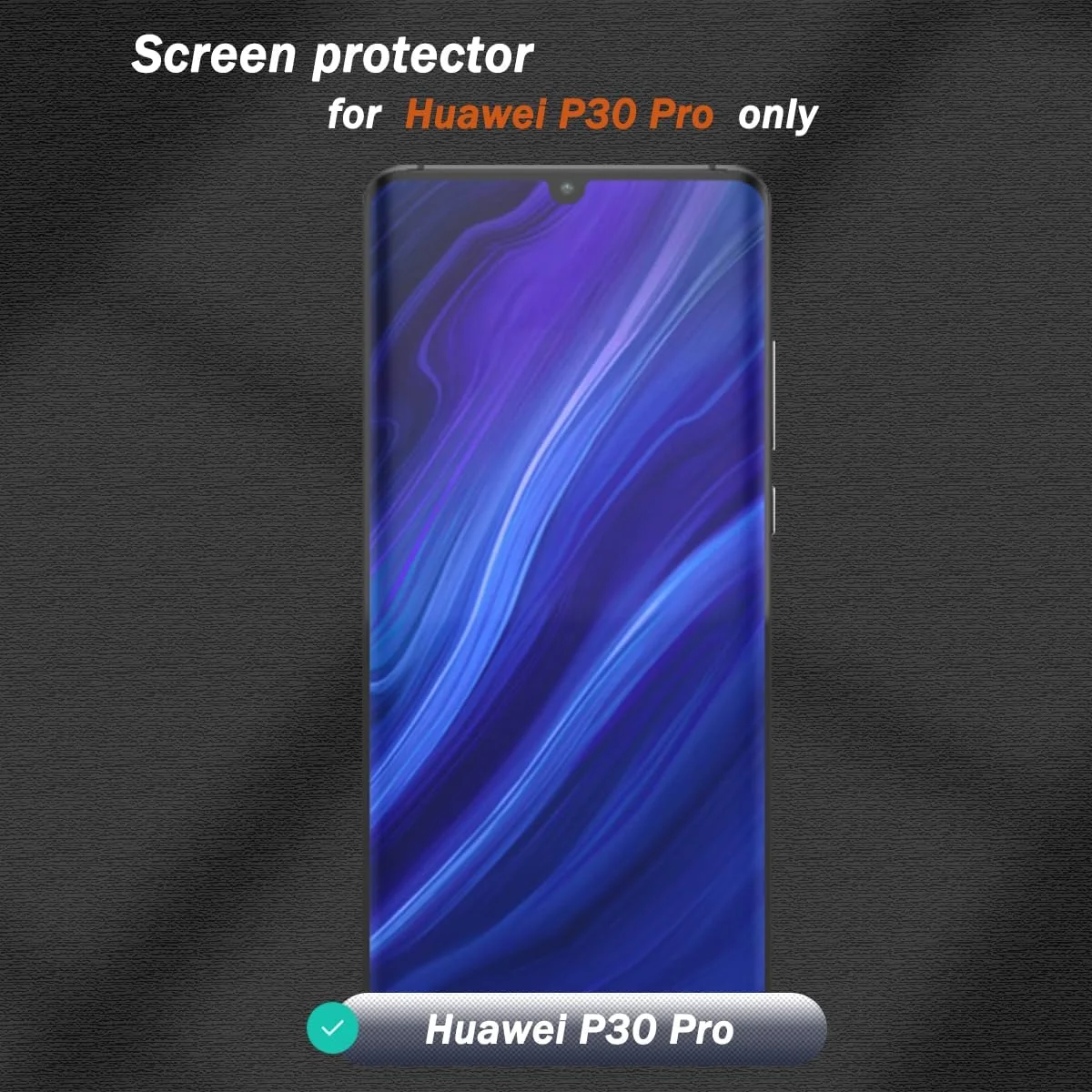 محافظ صفحه نمایش حریم خصوصی شیشه ای حرارت دیده Zerrshoo، یک عدد، مناسب برای گوشی Huawei P30 Pro، محافظ صفحه نمایش ضد خش با سختی 9H، فیلم محافظ صفحه نمایش حریم خصوصی