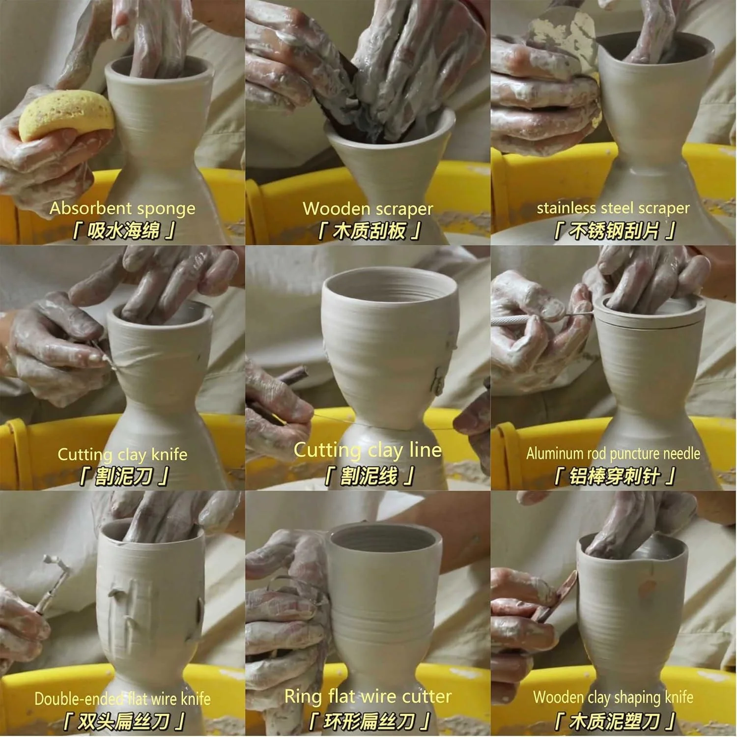 ابزارهای مجسمه سازی رسی Langqun، مجموعه 23 عددی ابزار سفالگری، ابزار رس پلیمری، دنده های سفالی، ابزار رس خشک شونده در هوا برای مجسمه سازی، مدل سازی، حکاکی، قالب گیری