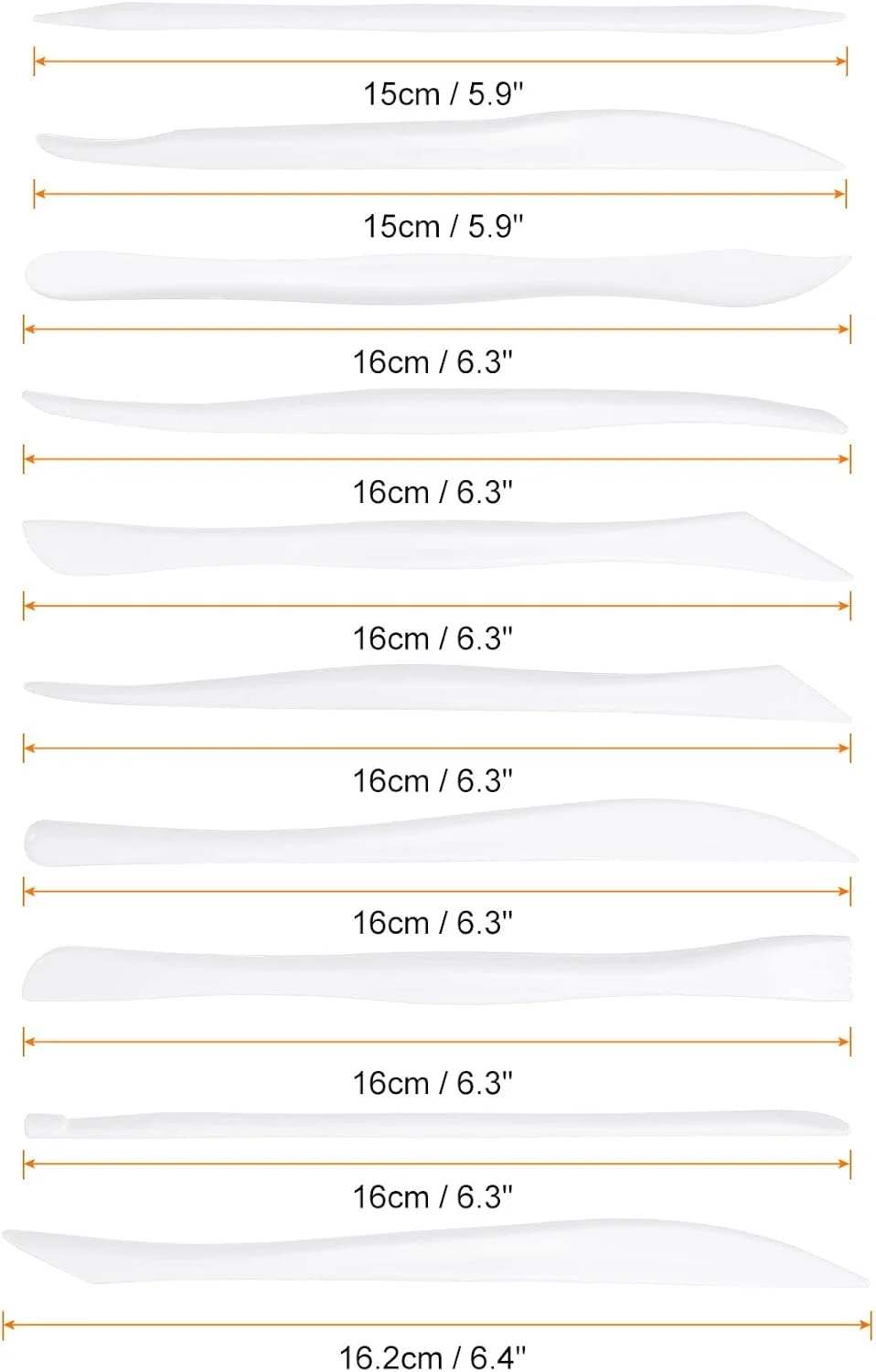 ست ابزار سفالگری پلاستیکی دو سر هرفینگتون شامل 10 عدد، مناسب برای مدل سازی، مجسمه سازی، حکاکی، شکل دهی، برش، تزئین و برجسته سازی (سفید)
