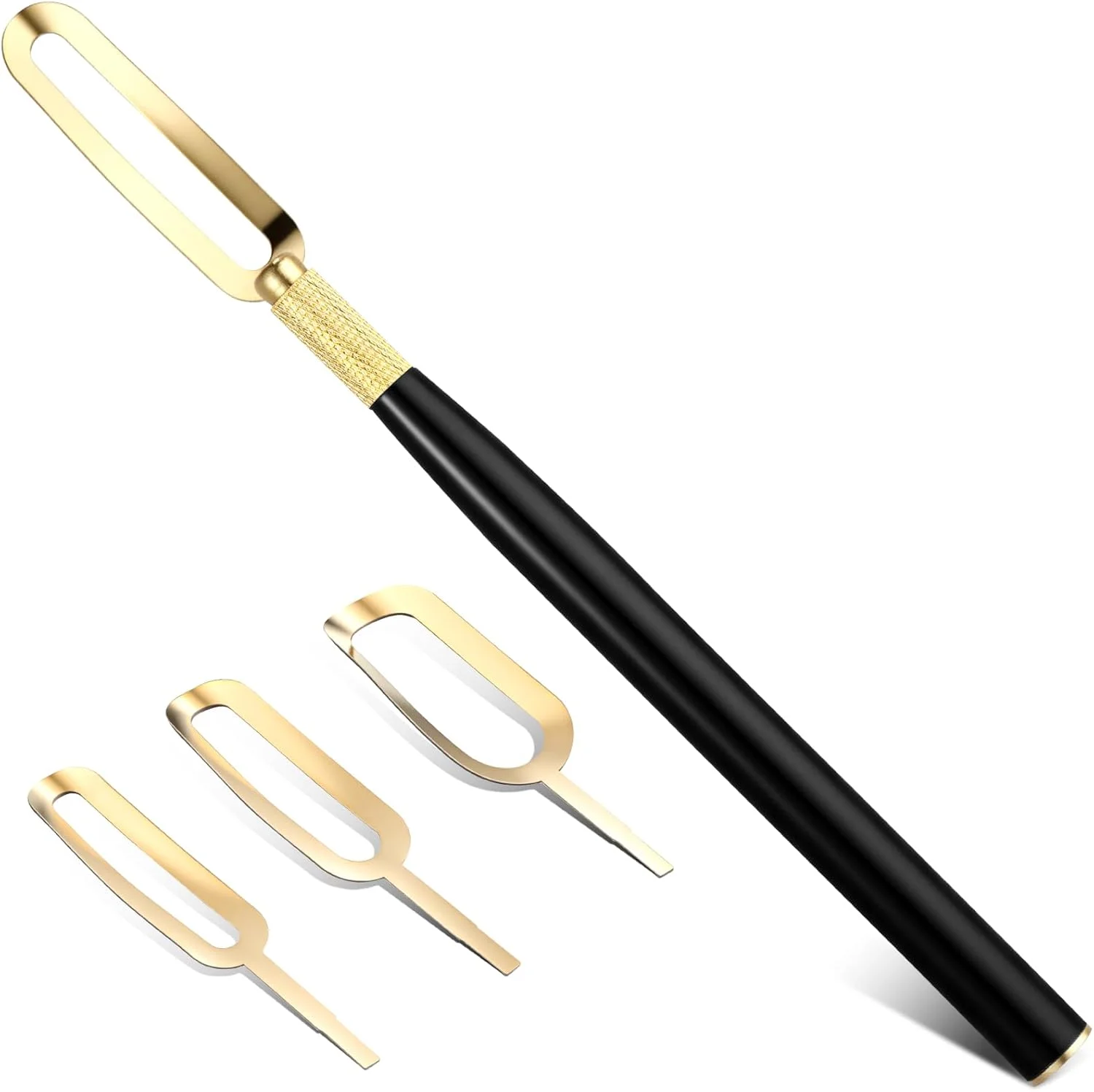 ست ابزار شیارزنی سفال لانتایز، 4 تکه، ابزار پیرایش سرامیک رسی با 3 تیغه شیارزنی مختلف، ابزار مجسمه سازی سفال، دسته دست ساز برای آثار سفالی خلاقانه