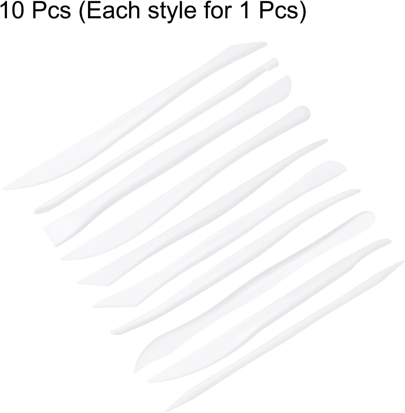 ست ابزار سفالگری پلاستیکی دو سر هرفینگتون شامل 10 عدد، مناسب برای مدل سازی، مجسمه سازی، حکاکی، شکل دهی، برش، تزئین و برجسته سازی (سفید)