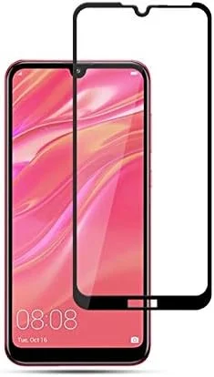 محافظ صفحه نمایش شیشه ای 2 عددی 0.33 میلی متری 9H 2.5D با چسب کامل برای گوشی موبایل هوآوی Y7 2019 / Enjoy9 (مشکی) لوازم جانبی تلفن همراه