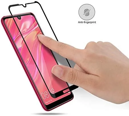 محافظ صفحه نمایش شیشه ای 2 عددی 0.33 میلی متری 9H 2.5D با چسب کامل برای گوشی موبایل هوآوی Y7 2019 / Enjoy9 (مشکی) لوازم جانبی تلفن همراه