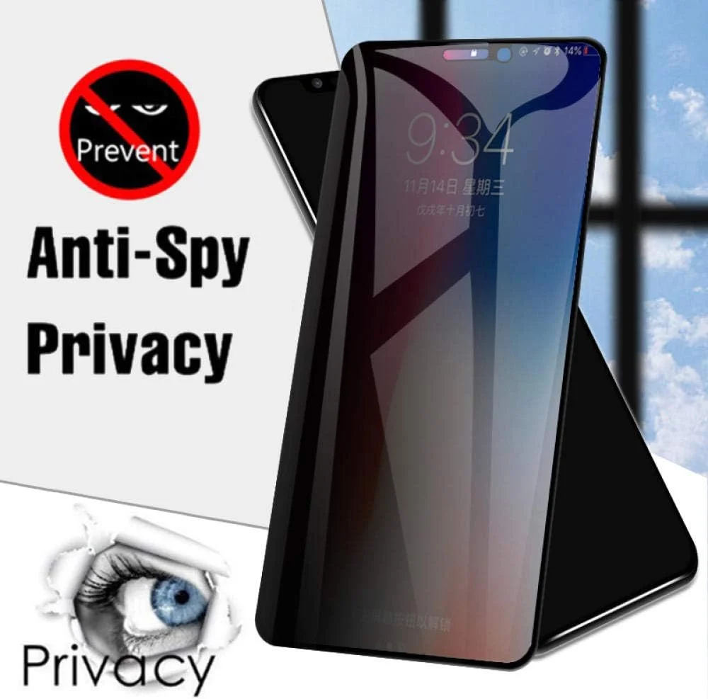 بسته 3 عددی محافظ صفحه نمایش ضد جاسوسی، برای گوشی های هوآوی میت 9 10 20 30 لایت، فیلم محافظ صفحه نمایش حریم خصوصی شیشه ای حرارت دیده برای هوآوی میت 30