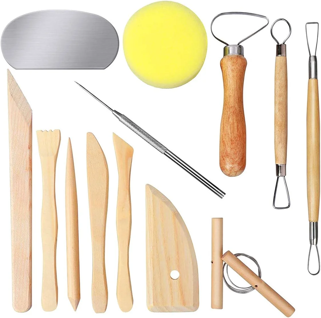 ابزار مجسمه سازی سفالی XYJPCC، مجموعه 13 عددی ابزار برش و حکاکی خمیر پلیمری برای مدل سازی سرامیک، خمیر بازی، هنر و مجسمه سازی