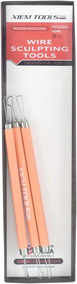 مجموعه ابزار مجسمه سازی سیمی استیل ضد زنگ دقیق Xiem Tools USA، سری حرفه ای، 3 تکه (PSTS3WS-10085)