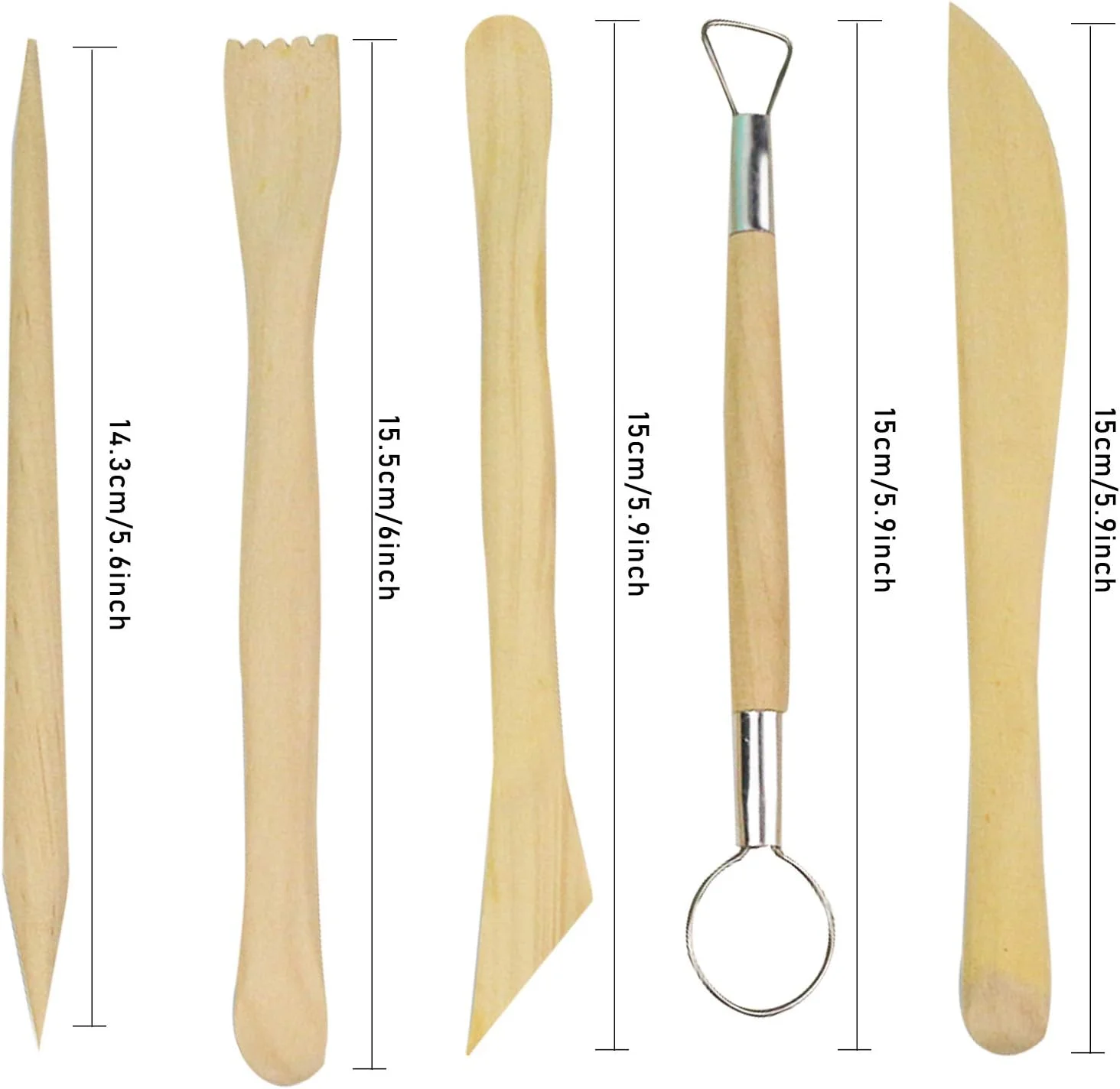 مجموعه 5 عددی ابزار مدل سازی خمیر Lanzn، ابزار مجسمه سازی خمیر، ابزار سفالگری خمیر پلیمری و مجموعه های خمیر، ابزار نقطه گذاری نقاشی، مجموعه سفالگری سرامیکی برای بزرگسالان و مبتدیان