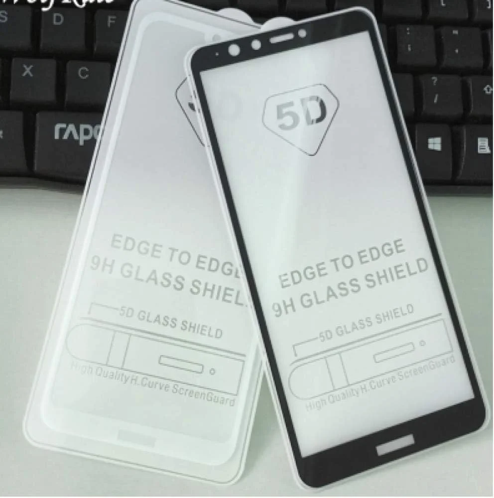 محافظ صفحه نمایش شیشه ای حرارت دیده با پوشش کامل چسب 5D مدل FHNLKFS، 3 عددی، برای گوشی هواوی Y9 2018، فیلم محافظ صفحه نمایش گوشی، شیشه با چسب کامل برای هواوی Y9 2018، برای Enjoy 8 Plus