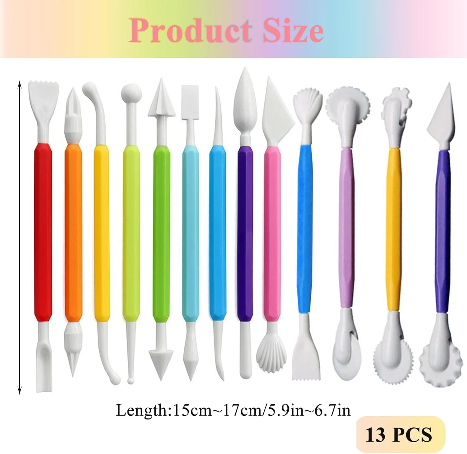 ست 13 عددی ابزار مدلینگ، ابزار سفالگری، ابزار کیک فوندانت برای پخت و تزیین کیک