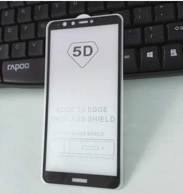 محافظ صفحه نمایش شیشه ای حرارت دیده با پوشش کامل چسب 5D مدل FHNLKFS، 3 عددی، برای گوشی هواوی Y9 2018، فیلم محافظ صفحه نمایش گوشی، شیشه با چسب کامل برای هواوی Y9 2018، برای Enjoy 8 Plus