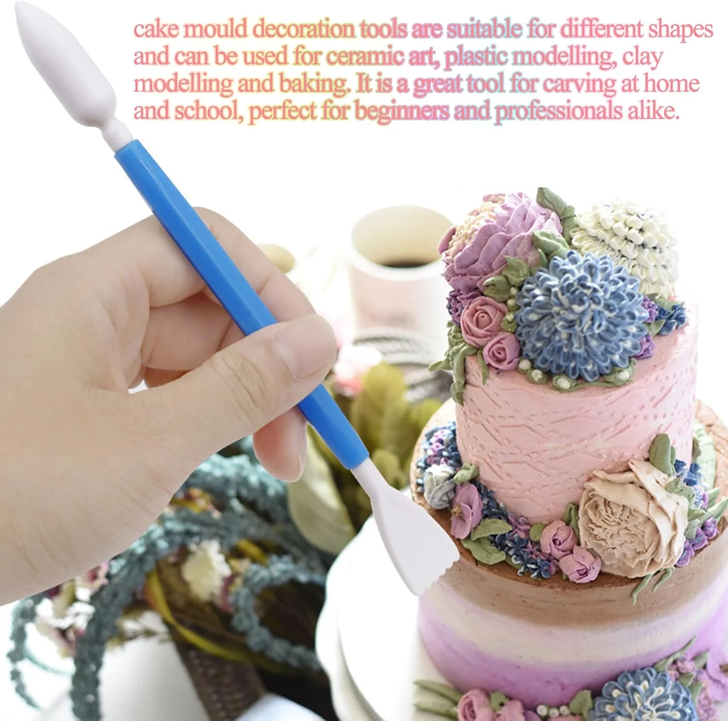 ست 13 عددی ابزار مدلینگ، ابزار سفالگری، ابزار کیک فوندانت برای پخت و تزیین کیک