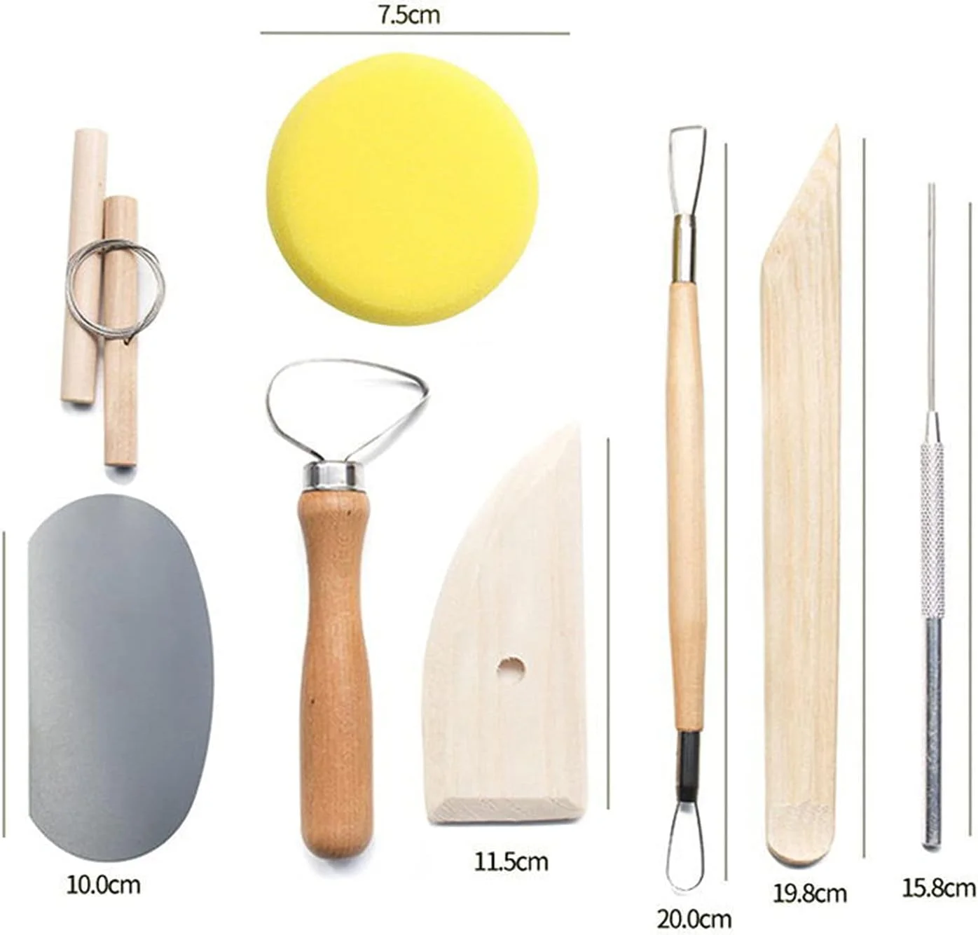 ست ابزار مجسمه سازی خاک رس، ست ابزار سفالی، ست ابزار مجسمه سازی سرامیک، ابزار حکاکی، کاردستی DIY