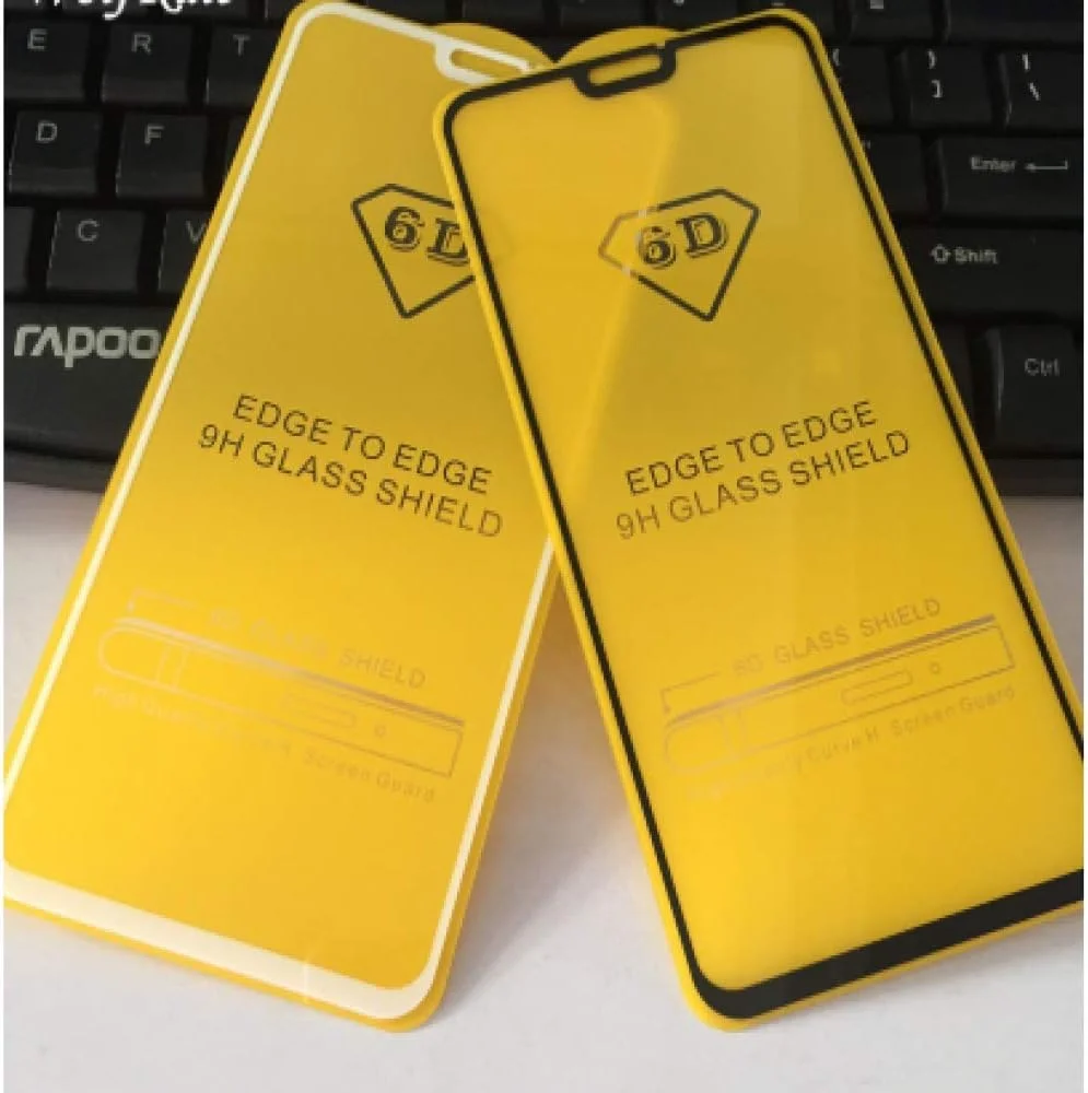 FHNLKFS محافظ صفحه نمایش شیشه ای حرارت دیده با پوشش کامل چسبی، 3 عددی، برای گوشی Huawei Y9 2019، فیلم محافظ گوشی، شیشه 9H قوی برای Huawei Y9 2019، برای Enjoy 9 Plus