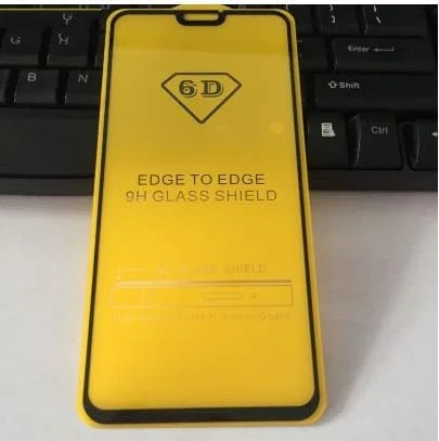 FHNLKFS محافظ صفحه نمایش شیشه ای حرارت دیده با پوشش کامل چسبی، 3 عددی، برای گوشی Huawei Y9 2019، فیلم محافظ گوشی، شیشه 9H قوی برای Huawei Y9 2019، برای Enjoy 9 Plus