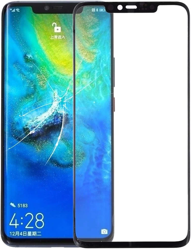 شیشه لنز بیرونی صفحه نمایش جلو هواوی میت 20 پرو (مشکی)