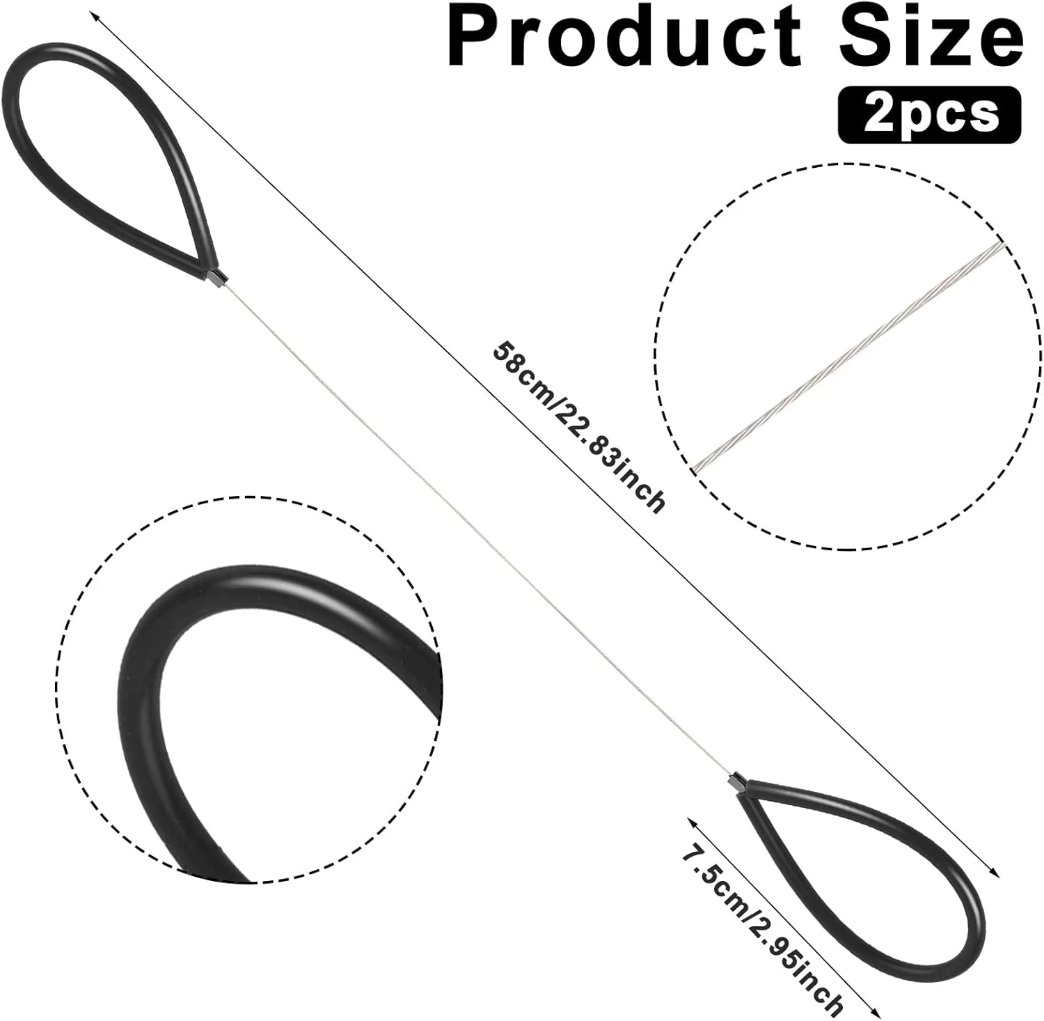 سیم برش خاک رس کالیون، سیم فولادی برش خاک رس، ابزارهای برش سفالگری، ابزارهای برش برای هنرمندان خاک رس با دسته مشکی، ابزار سیم چرخ سفالگری 2 عدد