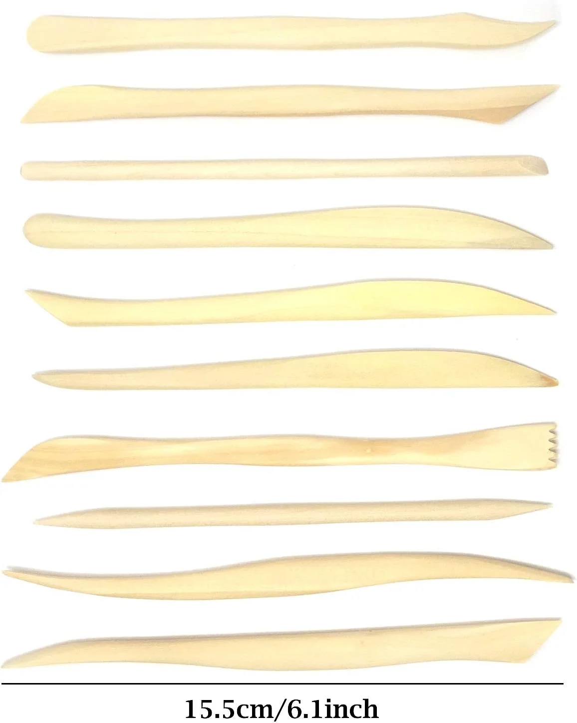 هانبای مجموعه 10 عددی ابزار مینیاتوری چوبی دو طرفه برای مدل سازی، مجسمه سازی خاک رس، برش، حکاکی و صاف کردن