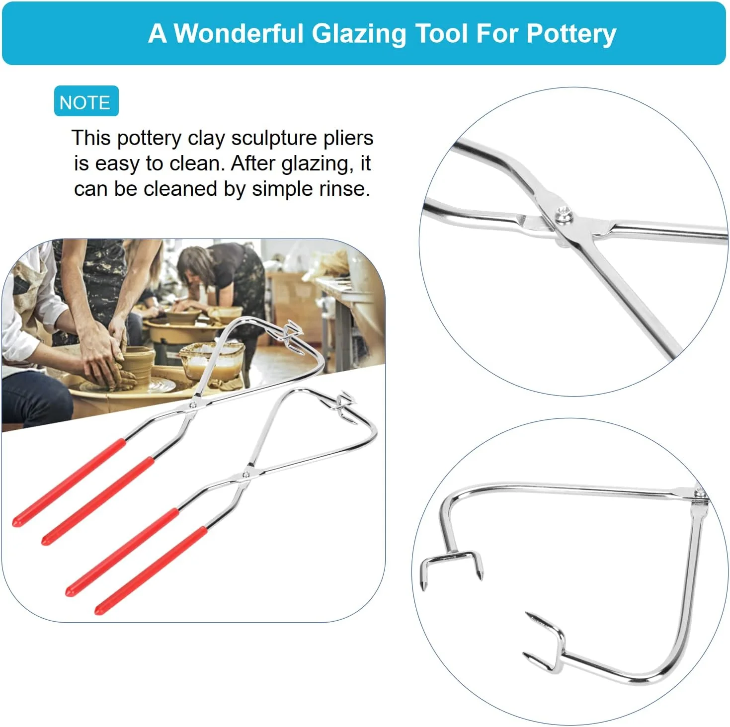 انبر غوطه وری KUIDAMOS، ابزار سفالگری DIY، انبر مجسمه سازی خاک رس، انبر غوطه وری با دسته لاستیکی چرخش 360 درجه، ابزار لعاب کاری 4.1x12.8 اینچی برای سفالگری، فولاد ضد زنگ با لوازم انبردست دسته دار انبر غوطه وری KUIDAMOS، ابزار سفالگری DIY، انبر مجسمه سازی خاک رس، انبر غوطه وری با دسته لاستیکی چرخش 360 درجه، ابزار لعاب کاری 4.1x12.8 اینچی برای سفالگری، فولاد ضد زنگ با لوازم انبردست دسته دار