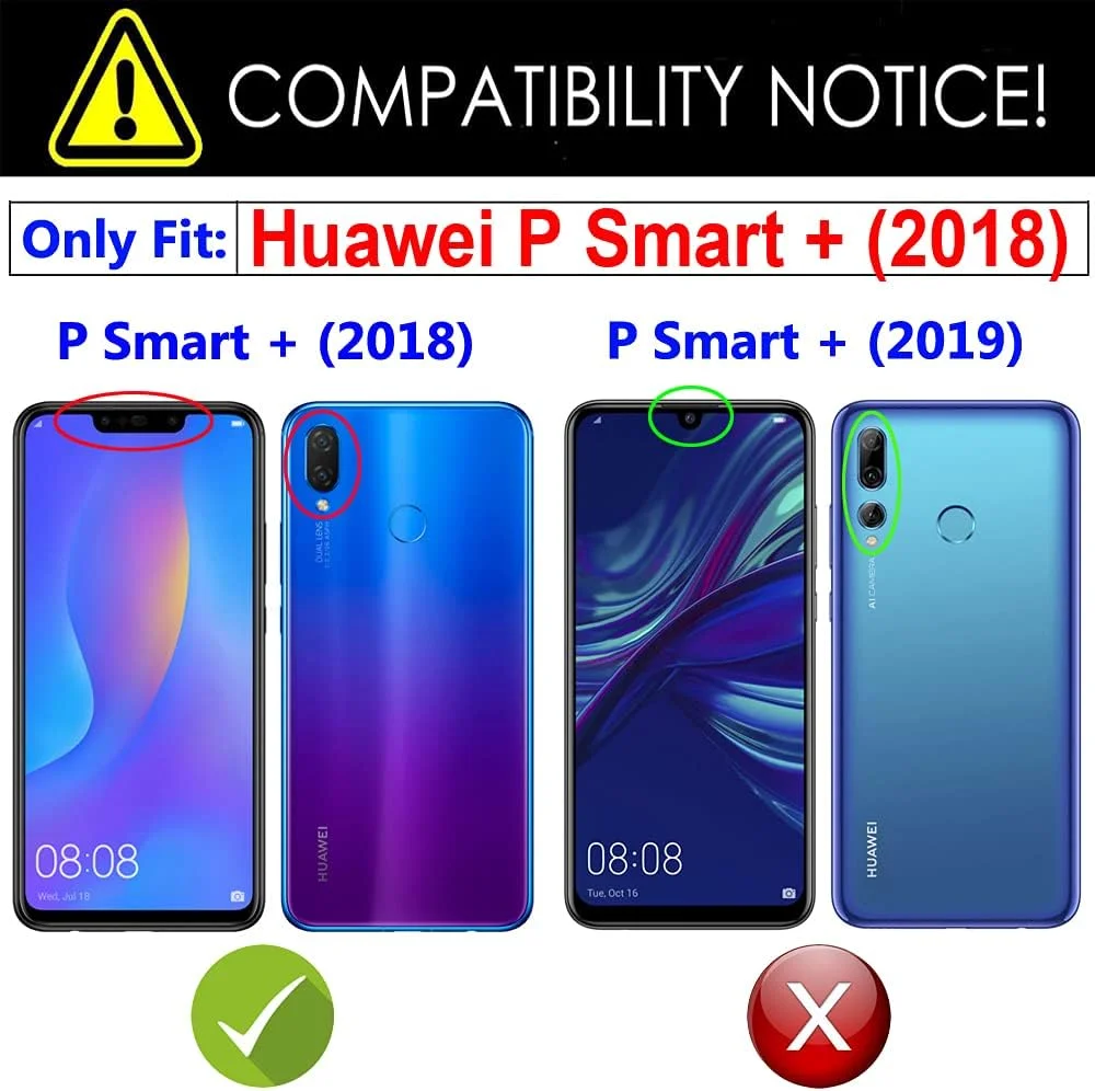[2 عدد] محافظ صفحه نمایش Huawei P Smart+، محافظ صفحه شیشه ای حرارت دیده Huawei P Smart+، محافظ صفحه نمایش ضد خش HD برای Huawei P Smart+ 6.3 اینچی
