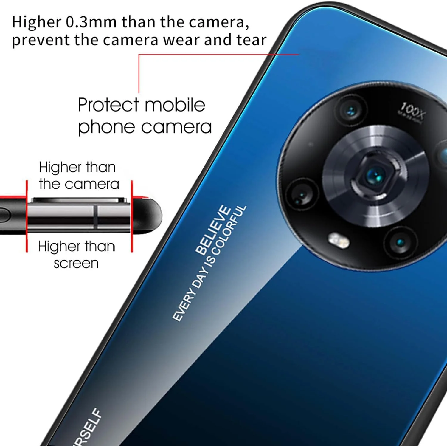 کاور AMWEI برای گوشی هوآوی Honor Magic 4 Pro (Magic4 PRO) 5G، قاب پشتی باریک با طرح گرادیانی از جنس شیشه حرارت دیده 9H، کاور محافظ بامپر سیلیکونی با لبه TPU - 4