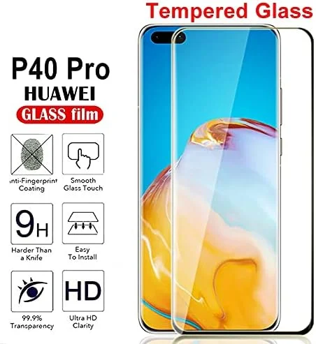 محافظ صفحه نمایش شیشه ای حرارت دیده خمیده سه بعدی Muzz P40 Pro با پوشش کامل و مقاومت بالا در برابر خراش و لمس پنج بعدی برای P40 Pro