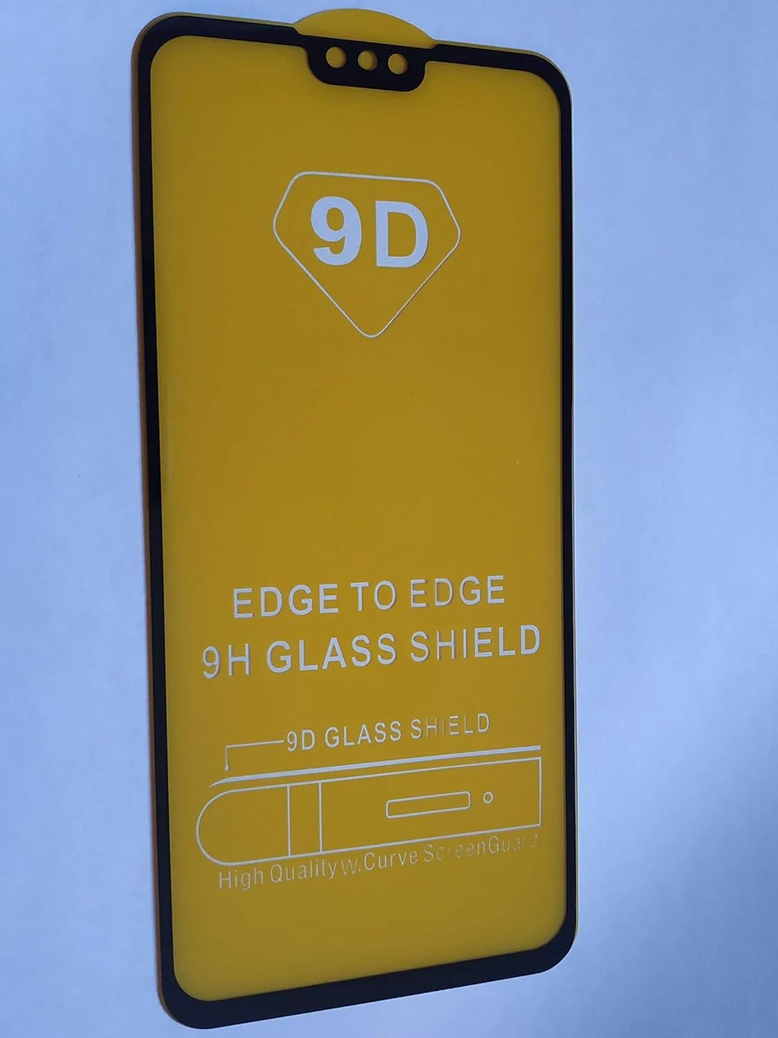 محافظ صفحه نمایش شیشه ای حرارت دیده 9D مدل YWHH مناسب برای گوشی هواوی Y9 2019 با پوشش کامل - قاب مشکی