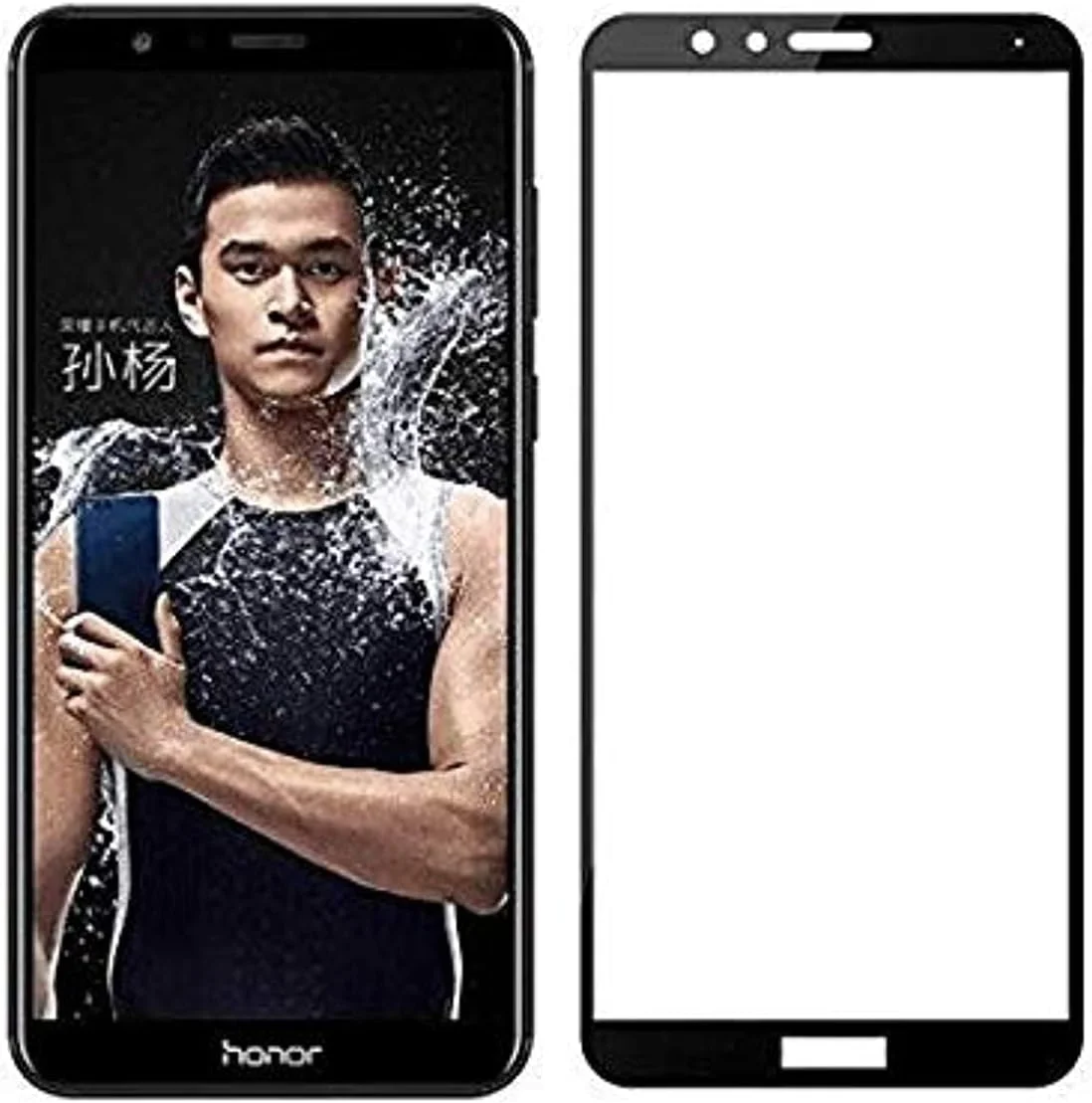 محافظ صفحه نمایش شیشه ای حرارت دیده مشکی فول اسکرین هواوی Honor 7X