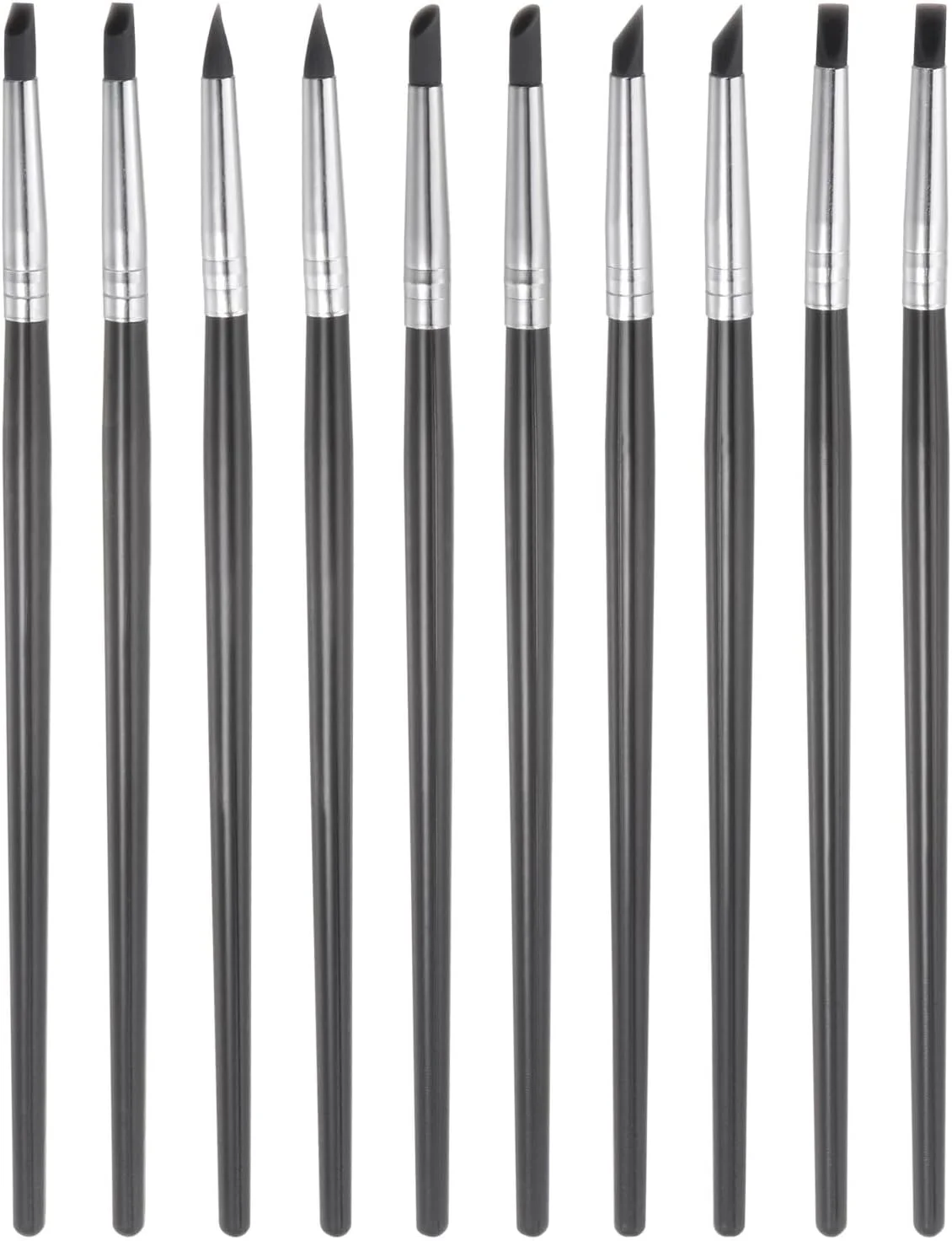 ابزار مجسمه‌سازی глиняная HARFINGTON، 10 عددی، قلم شکل‌دهی با نوک لاستیکی برای مجسمه‌سازی глиняная، ابزار حکاکی глиняная سفالی برای مجسمه‌سازی سرامیکی глиняная پلیمری، مشکی