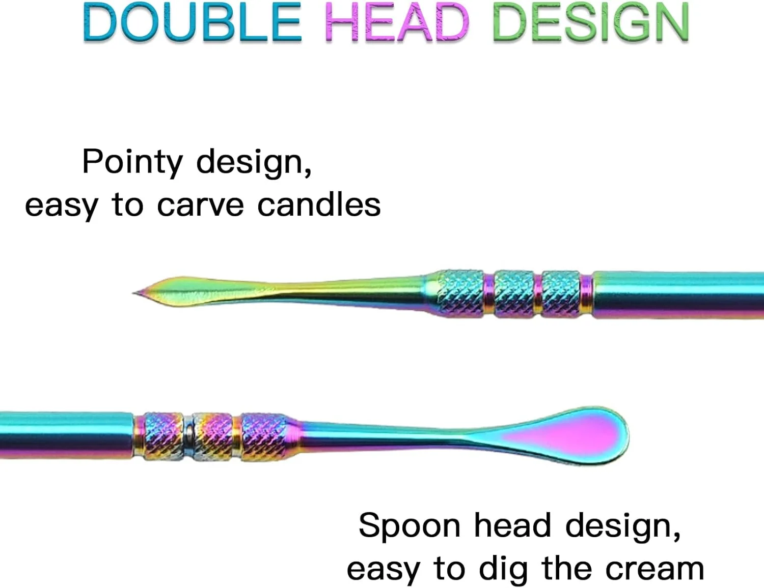 مجموعه 8 عددی ابزار حکاکی موم چند رنگ Joyangy، قاشق های مجسمه سازی و قلم های حکاکی دو سر از جنس استیل ضد زنگ، ابزار اسکوپ موم 4.6 اینچی ایده آل برای هنر خاک رس و موم (8 رنگ)