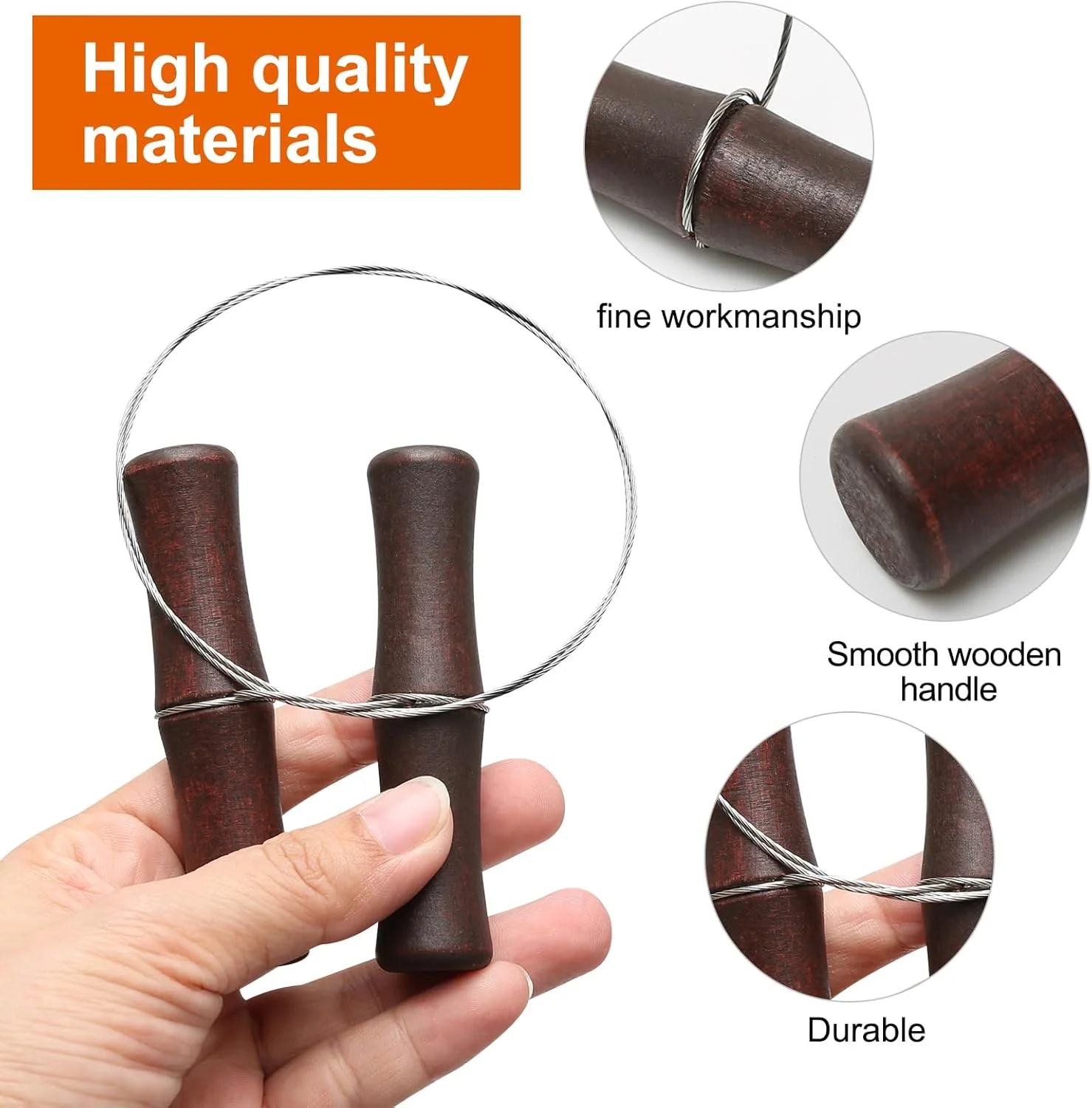 مجموعه ابزار سفالگری سرامیکی TENTHPEO، 1 عدد سیم برش پنیر با دسته چوبی و 8 عدد ابزار سفالی برای شکل دادن، سیم پیچ خورده استیل ضد زنگ، ابزار سیم برش خاک رس برای مجسمه سازی سفالگری آثار هنری